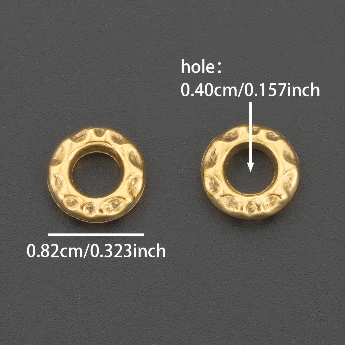 55pcs Antique Golden Round Hammered Spacer Beads